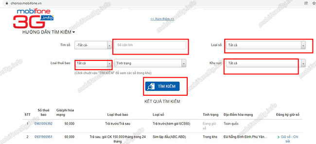 Hướng dẫn mua sim số Mobi online tự chọn theo ý muốn cach chon sim so online cua mobifone