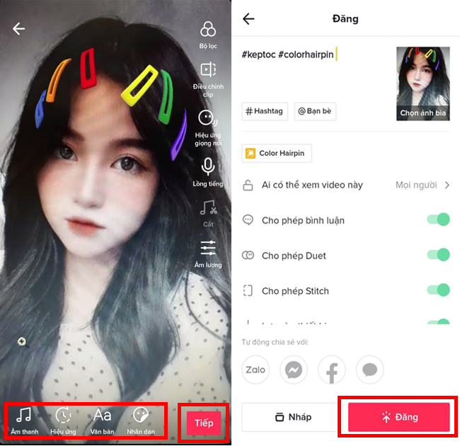 cach quay video filter kep toc tren tiktok