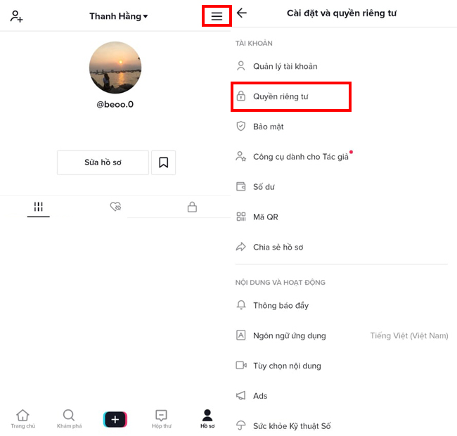 cach an danh sach follow tren tiktok cach an danh sach dang follow tren tiktok