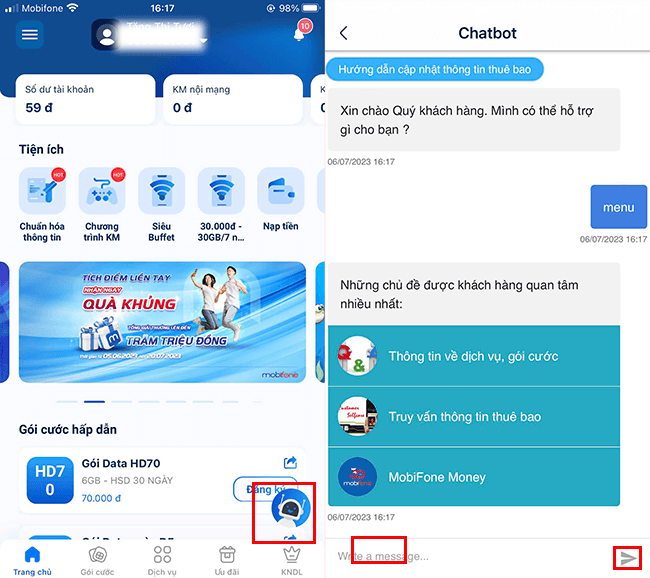 chat voi tong dai mobifone chat voi tong dai mobifone
