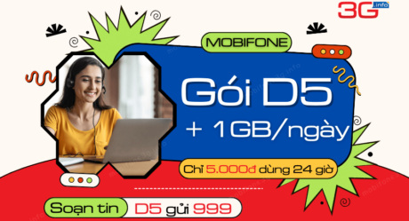 Một số thông tin đăng ký, huỷ gói D5 MobiFone nhận 1GB/ngày